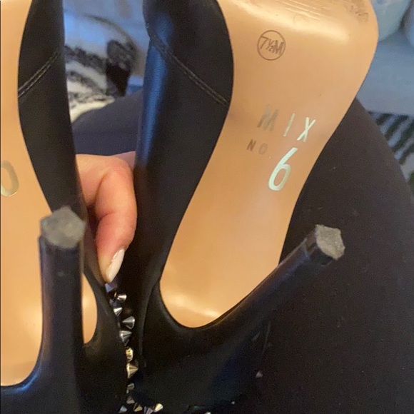 Black Stilettos W/ Gold and Sliver Studs (used 1x) - Picture 5 of 9